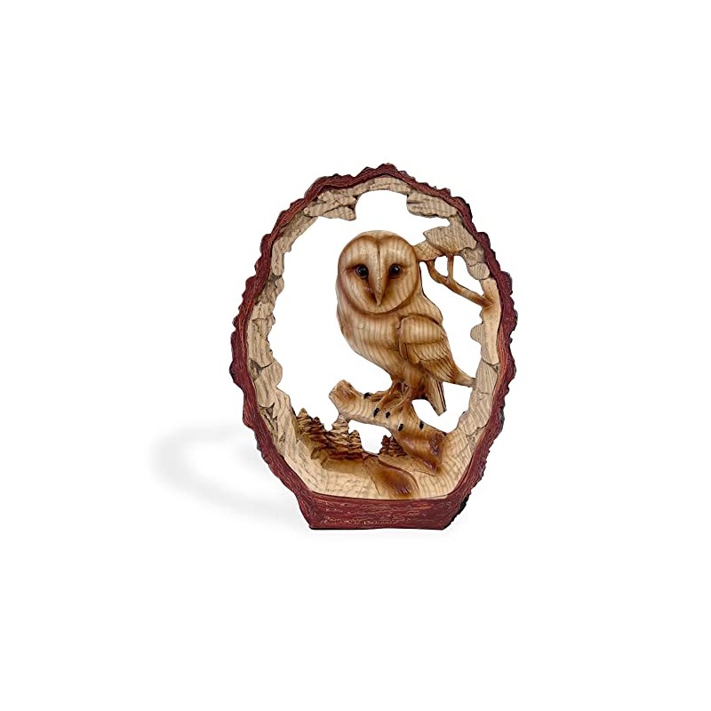 Free Standing Graceful Owl on Log Decorative Ornament