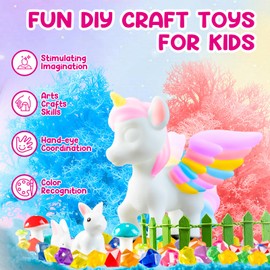 Hamiface Light-Up Unicorn Terrarium Kit for Kids, Unicorn Toys, LED Night Light, Grow Plant, Paint Set, Arts & Crafts Kit for Little Girls & Boys Age,3 4 5 6 7 8 Old Girls Gifts Christmas Birthday