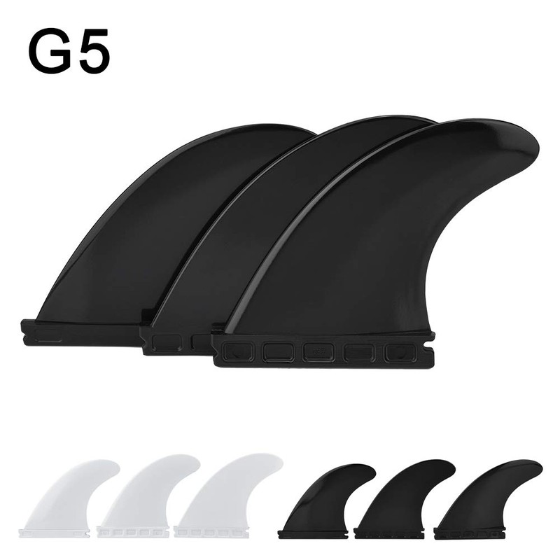 Zerone Fibreglass Surfboard Fins, Fin Thruster Set Nylon Plastic Surfboard