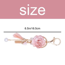 Keychain Flower Tassel Pearl Key Chain Exquisite Key Ring for Women Keys Handbags Birthday Gift