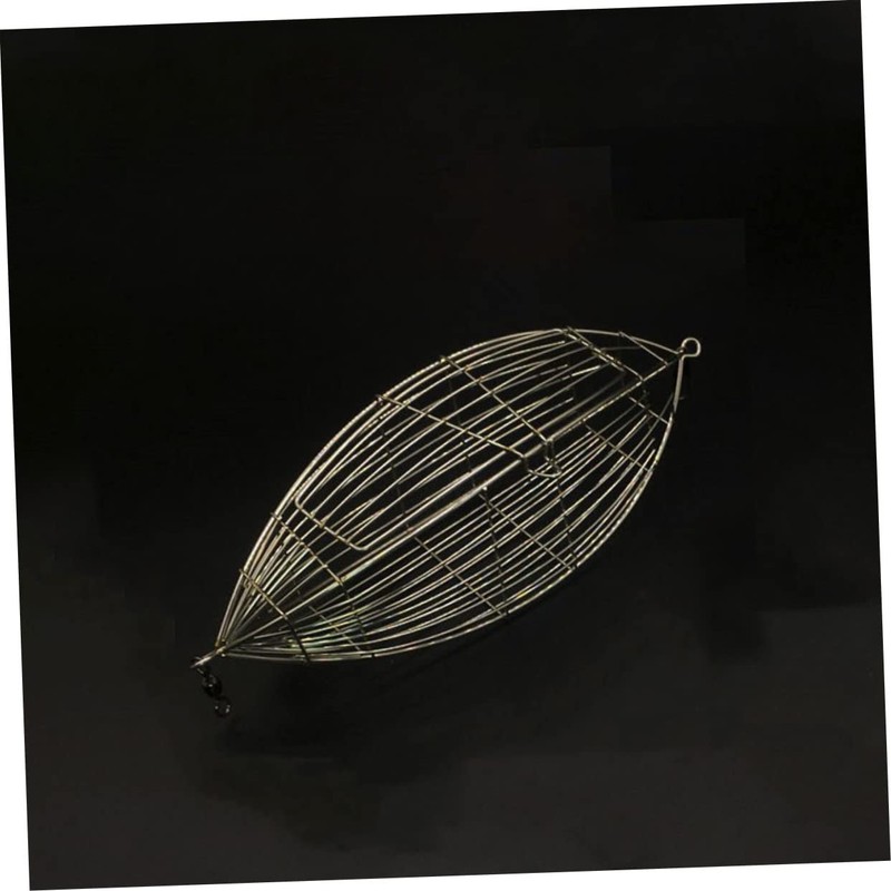 Gatuida Stainless Steel Olive Shape Bait Cage Fishing Trap for