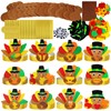 Winlyn 24 Sets Thanksgiving Turkey Headbands Fall Thanksgiving Craft Kits