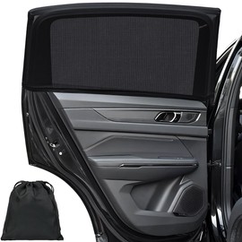 TOFURT Sonnenschutz Auto für Kinder Baby Doppelseitiges UV Schutz, 2 Stück Autofenster Sonnenschutz, Universal Auto Fenster Verdunkelung Elastizitä Netz für Kinder & Haustiere