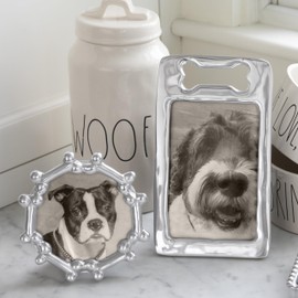Mariposa Open Dog Bone 4X6 Frame | Silver | Brillante | Frames | Decorative Photo Frames | Recycled SANDCAST Aluminum | Handmade in Mexico