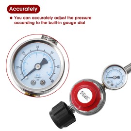 MENSI 0-30PSI High pressure adjustable propane regulator with braided hose 60inches