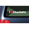 I Love Charlotte Vinyl Decal - White Letters with A