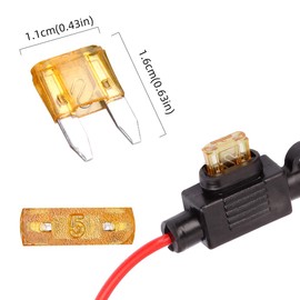 HUIQIAODS Inline Blade Fuse Holder Box 12V ATC/ATO 5A Fuses for Car Truck