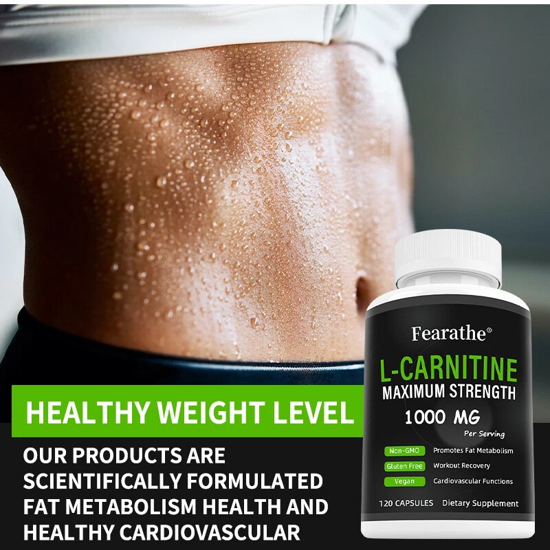 L-Carnitine 1000mg Maximum Strength Capsules - Non-GMO and Gluten Free