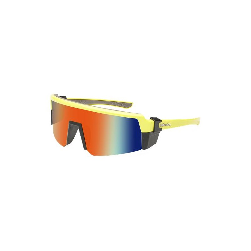BOMBER SMOKE BOMB ANSI Z87+ Safety Sunglasses:_Red Mirror Hi Vis