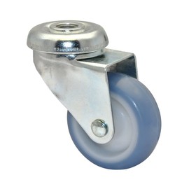 Wagner 23155001 Soft Swivel Castor with Back Hole Eco Diameter 50 mm Height 70 mm Galvanised Steel Blue/White Load Capacity 50 kg