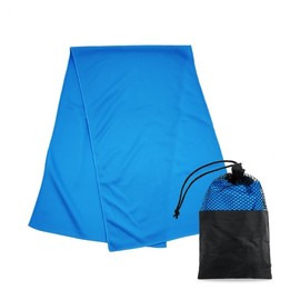 Sports Cool Towel (Mesh Pouch) Cooling Towel Portable Towel Towel Climbing Riding Running Fitness Mass Printable Sports Cool Towel (Mesh Pouch)-Blue 10ea