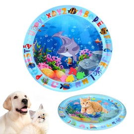 Okdance Water Play Mat for Cats Dogs 2025 New Water Sensor Mat Durable Thickened Interactive Design Sea Theme with Fish (Blue Dolphin)