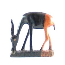 Gazelle carving in Ebony wood 8 cm - Single or Pair - Handcrafted Africa Fair Trade (Single)