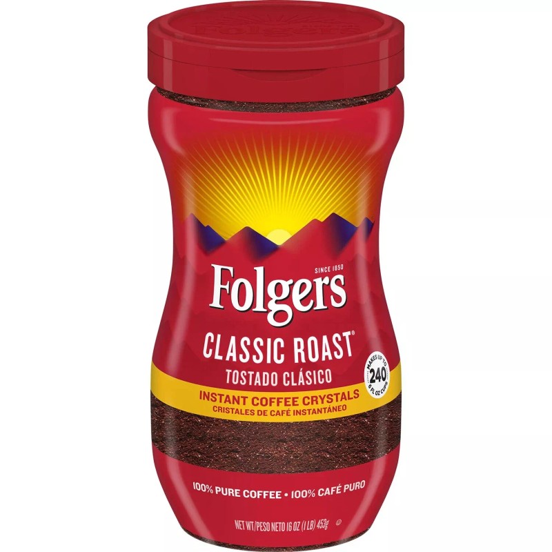Folgers 3 Pack - Folgers Classic Roast Instant Coffee Crystals,