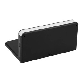 Charger Clock, Wireless Charging, 1 USB Output, Alarm Clock, Night Light, Table Clock, Smartphone Charging (Black)