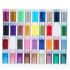 GlimmerLife Fine Glitter, 36 Colors Ultra Fine Glitter Powder Set, Extra Fine Glitter for Crafts, Craft Glitter for Snow Globe Tumblers, Bulk Glitter for Resin