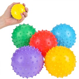 The Dreidel Company Inflated Bouncing Knobby Balls, Assorted Colors, 3" (12-Pack)