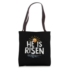 Easter HE IS RISEN Religious Inspirational Tote Bag