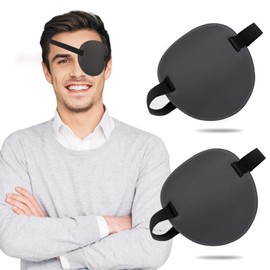 THSIREE Eye Patch, 2PCS 3D Adjustable Eyepatch, Medical Eye Patches for Right or Left Eye, Amblyopia Lazy Eye Patches for Adults and Kids, Black Gray