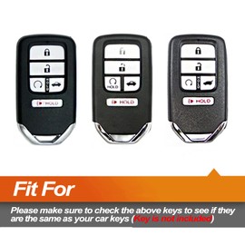 EYANBIS Silicone Key Fob Cover Fit for Honda Civic Accord Pilot CR-V Insight Passport Smart 5 Buttons Keys | Car Accessories | Remote Key Protection Case - Black & Black