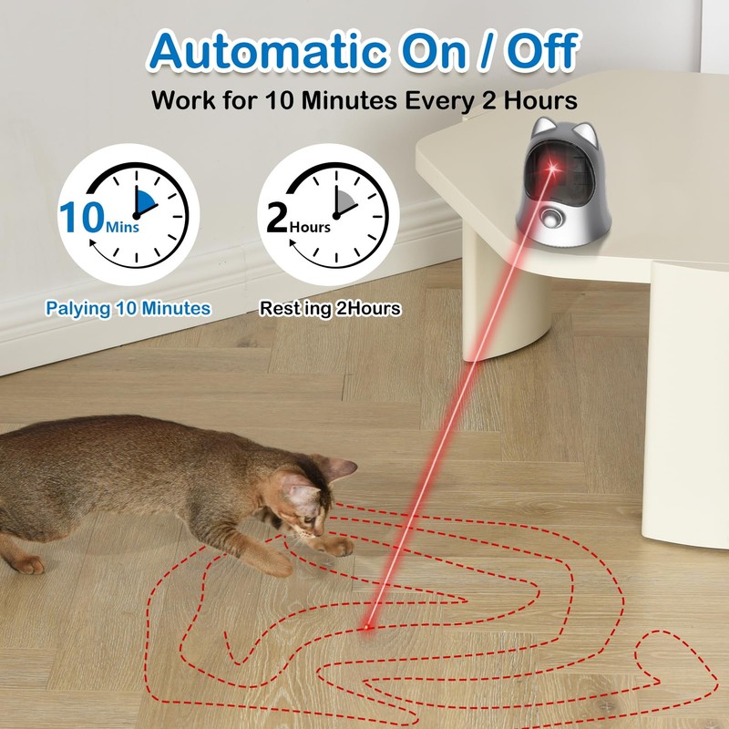 BENTOPAL Cat Toys Laser with Real Random Trajectory (Silvery)
