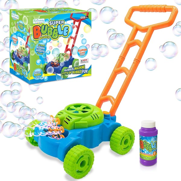 Bubble Lawn Mower for Toddlers, Bubble Blowing Push Toys for Kids Ages 1 2 3 4 5, Bubble Machine, Summer Outdoor Gardening Toys for Toddlers, Birthday Gifts Halloween Party Favors for Boys and Girls