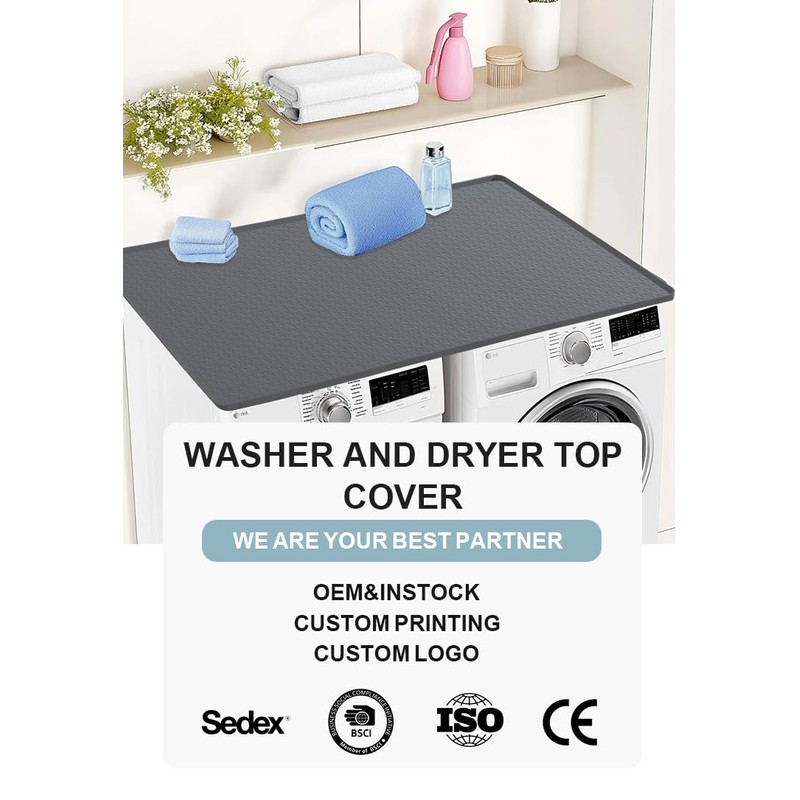 Silicone Washing Machine Drain Pan, 54"x27.5" 0.79" Raised Edge Mat,