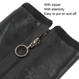 SEAFRONT Halal Leather Socks with Zip Muslim Socks, Waterproof PU Leather Keep Warm Non-Slip Islamic Socks for Camping Fishing Hunting Black, Default