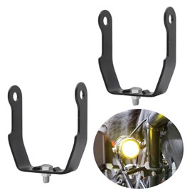 jose2015 Motorcycle Spotlight Mounting Bracket,Motorcycle Fog Light Bracket Easy to Install H5006 Mounting Brackets Black 2PCS