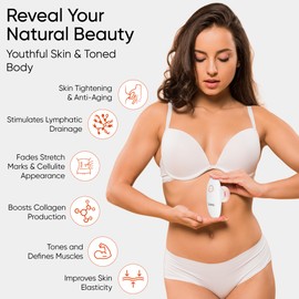 3-in-1 Body Sculpting Machine: Cellulite Massage Tool, Stretch Mark Remover, Cellulite Remover, Lymphatic Drainage– for Stomach, Butt, Thighs, Arms – Cupping, Microcurrent, Red Light