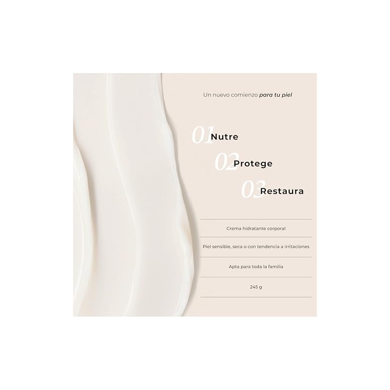 Crema hidratante piel sensible, seca o irritada, Marca Novak, 245