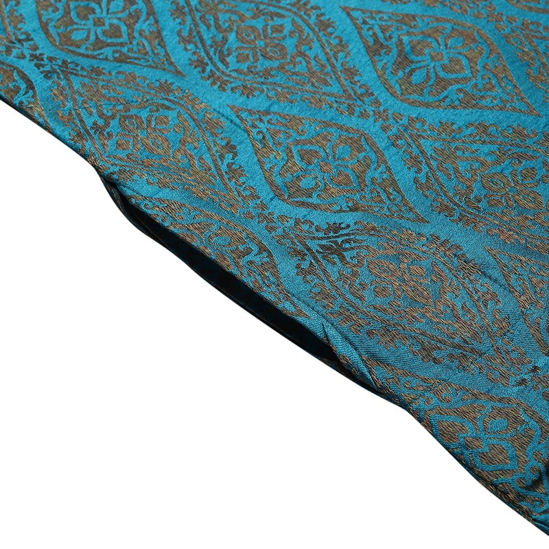 Sojanya (Since 1958, Jacquard Silk Kurta para hombre, Azul verde