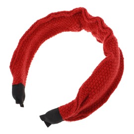 Minkissy Fashionable Wide Crochet Hair Band for Women Versatile Spa Headband for Hair Types Red for Daily Wear and Special Occasions