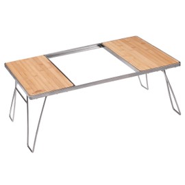 Campingmoon IGT Grill Table Stainless Steel w/Storage Bag w/o Removable Center Compartment CK-1