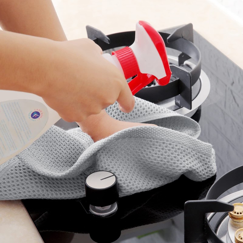 Moosfor 100% Cotton Tea Towels, Highly Absorbent Soft Dish Cloths,