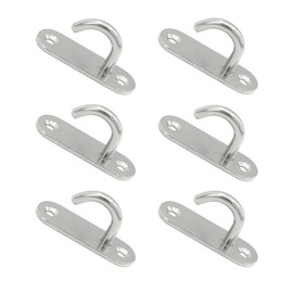 TopHomer 6 Packs M8 Wall Mount Heavy Duty 304 Stainless Steel Ceiling Hooks for Yoga Swings Hammocks Boat Rigging Marine Deck Hardware Suspension Training Straps Easy to Install
