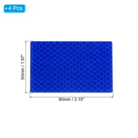 PATIKIL Reflective Patch 2"x3", 4 Pcs Hook & Loop Fastener Safety Appliques for Night Sportsperson Worker Hiker, Blue