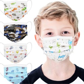 mystcare Kids Disposable Face Mask 50 Pack Ages 5-12 Filter 3-Layer Safety Face Masks for Kids Daily Use.All Metal Nose Clips(Multicolored)