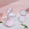Plastic Loose Powder Compact Container with Velvet Powder puff Mirror