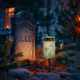 Uorisanigo Green Hummingbird Solar Memorial Lights for Graves Cemetery Flameless Candle Light for Prayer Cemetery Solar Power Lights for Grave Cemetery Decor Waterproof Lamp