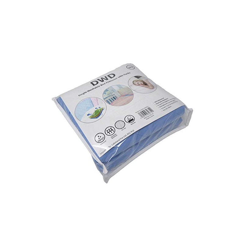 DWD 2 Pack Bed Protector with Tucks (Blue, Single)