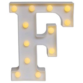 Sunnyglade White Marquee LED Alphabet Lights Arabic Numerals Lights for Party Home Bar Wedding Decor, Alphabet Wall Decoration Letter Lights (F)