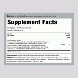 Piping Rock Resveratrol Berberine Grape Seed Quercetin Extract, 90 Quick Release Capsules, 2 Bottles