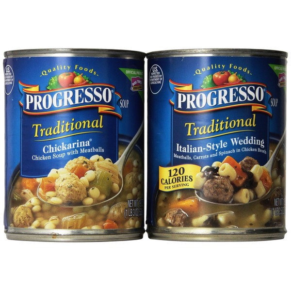 Progresso Soup Traditional Italian Style Recipes 6 Can Variety Pack