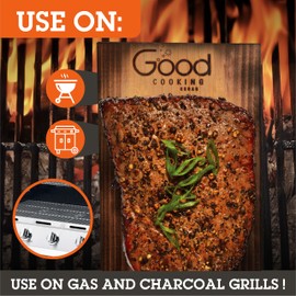 Good Cooking Grilling Planks - 4 Pack Cedar with Recipe Book - Premium Thicker Wood for Outdoor or Barbecue Salmon, Seafood, Steak, Burgers, Pork Chops, Vegetables - Reusable & Durable - 12" x 6"