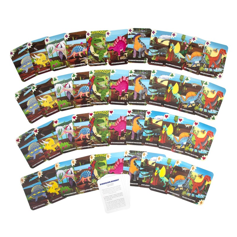 eeBoo: Dinosaur Rummy Playing Card Game - Kid Friendly Version