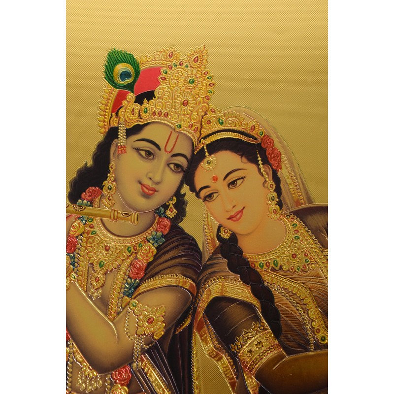 AONA India Radha Krishna Poster (Foil, 30 cm x 0.5