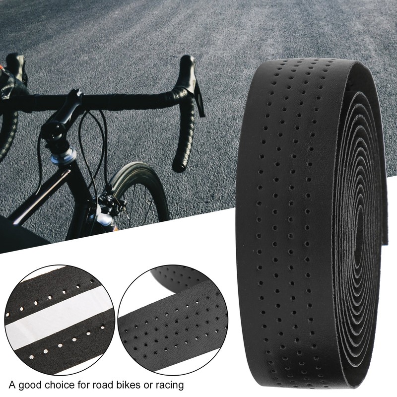2Pcs Cycling PU Leather EVA Handlebar Belt Road Bike AntiSlip