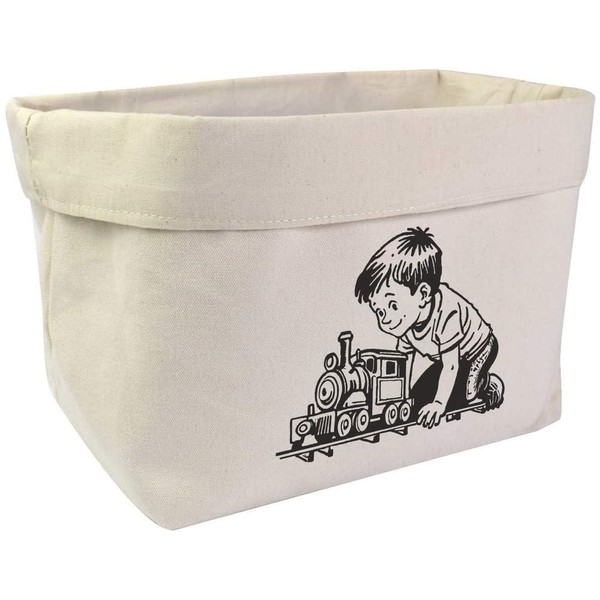 Large 'Child Playing With a Toy Train' Canvas Organiser/Storage Bag