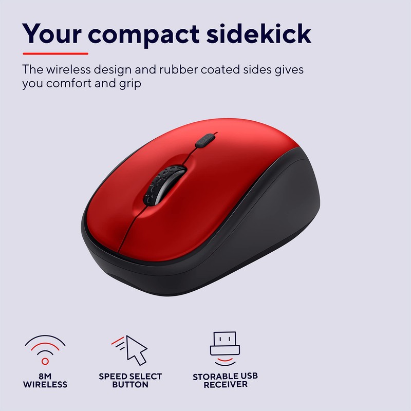 Trust Yvi+ Silent Wireless Mouse, Sustainable Design, 800-1600 DPI, For